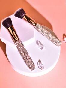 Diamond-Studded Appearance, Shiny, Large Powder Puff, Honey Brush, Makeup Brush, Beauty Tool, Makeup Tool, Suitable For Foundation Makeup, Powderush Brush, Suitable For All Skin Types, Nail Cleaning Brush, Professional Makeup Brush, Blush Brush,Foundation Brush,Concealer Brush,Blush Brush,Contour Brush,Blush Brush,Bronzer Brush,Powder Brush,Foundation Brush,Blush Brush - Multicolor - View 7