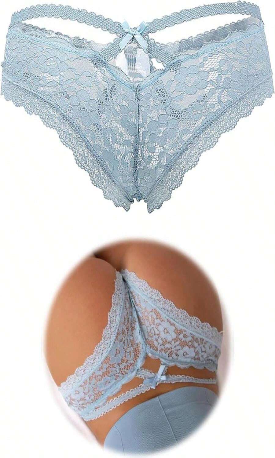 Ohyeahlady Women'S Sexy Lace Thong Plus Size Tanga Briefs Panties Strings Lace Lingerie Naughty Cheeky Underwear - ColorB - 查看 1