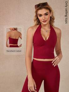 NcmRyu 1 قطعة سترة رياضية بلا أكمام ذات لون أحادي بتصميم بسيط مرن للاستخدام اليومي والرياضة الخارجية