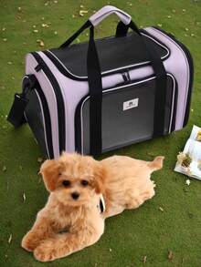 1pc New Portable Pet Carrier Bag For Dogs Cats Puppies, Airline Approved Travel Pet Carrier With Breathable Mesh Windows, Soft Sided Foldable Dog Cat Travel Bag, Large Capacity Pet Tote With Zipper, Adjustable Shoulder Strap And Handles, Lightweight Comfortable Puppy Carrier For Small Medium Pets