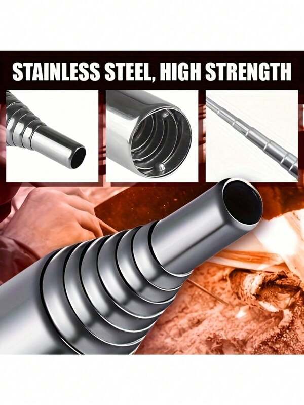 1 pièce Tube souffleur de feu en acier inoxydable, bâton souffleur de feu rétractable pour le camping, la randonnée et les voyages en extérieur