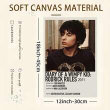 [2D Flat] 1pc Frameless Canvas Wall Art Print - "A Diary Of A Wilpy" Rodrick Rules 2011 Movie Poster, Modern Art Deco Style, Black Shirt Character Design, Ideal For Living Room, Bedroom, Office, Cafe Decor, 12x18 Inches, Office Artwork |   Vintage Poster |   Soft Canvas Material, Canvas Wall Art - trắng - Xem 6