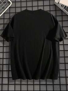 Retro Face Skull Print, Men's-Shirt, SUBLIM Band Style Theme Loose Short Sleeved Shirt - 黑色 - 查看 4