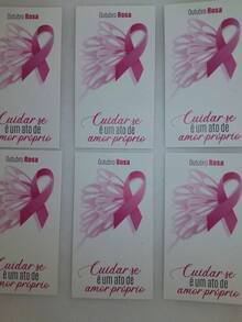 50 Tags P/ Brinco Outubro Rosa C/ Pérolas Brinde Ato De Amor