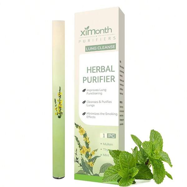Lung Detox Mullein Diffuser Pen 2025 Upgraded With Extracts Of Mullein, Thyme And Mint For Cleansing Lungs, Improving Breathing And Oral Air Freshening 600 Uses