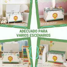 AIYAPLAY Caja de Almacenaje Juguetes, 53L, Baúl Juguetes Infantil, Organizador Juguetes con Tapa Abatible, Pistón de Gas para Niños, Niñas, Libros, Ropa en Guardería, Sala de Juegos, Dormitorio, Verde - Verde - Ver 4