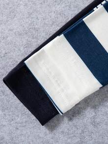 3 件套男童休闲日常时尚印花条纹圆领长袖 T 恤，春秋季