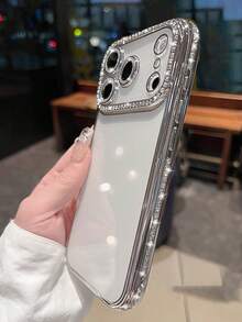 奢华电镀水钻透明手机壳适用于 17 Pro Max 17 Pro 16 15 14 13 12 Pro Max 14 15 16 Plus 11 17 13 闪光镜头保护套 - 銀色 - 查看 9