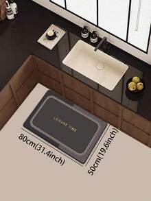 A Silicon Mud Kitchen Mat With Gray-Black Geometric Frame Design, Cushioned Anti-Fatigue And High Fashion Stylish Floor Carpet. It Is A Quick-Drying And Slip-Resistant Kitchen Rug And Carpet, With A Simple Silicon Mud Soft Rubber Mat Design. Suitable For Use In Kitchens, Bathrooms, Entrance Doors, Laundry Rooms, And Other Places. ,Room Decor - Mocha Brown - View 16