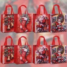 12/24pcs Christmas Party Favor Bags, Non-Woven Fabric Gift Bags, Suitable For Christmas Party Gifts, Birthday Party Decorations, Winter Party Favors