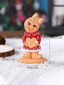 1PC Gingerbread Man Figurines, Christmas Gingerbread Man Ornaments, Resin Figurines Ornaments, Suitable For Room Decor Home Decor Bedroom Decor Christmas Decoration Christmas Giftsbirthday Gifts Wedding Birthday Decorations Christmas Decorations
