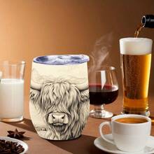 1 cốc du lịch hình bò cao nguyên 12oz với họa tiết phong cảnh Scotland - Cách nhiệt hai lớp và nắp chống rò rỉ giúp giữ cà phê nóng/lạnh trong nhiều giờ, món quà hoàn hảo cho phụ nữ, phù hợp cho Giáng sinh, Ngày Valentine, nhà bếp kiểu nông trại và sử dụng trong văn phòng - Họa tiết bò cao nguyên màu trơn trang nhã, bình đựng đồ uống có thể tái sử dụng, hình minh họa phong cảnh chi tiết, chất lượng thủ công cao cấp, vật dụng thiết yếu cho người yêu cà phê. - Nhiều màu - Xem 12