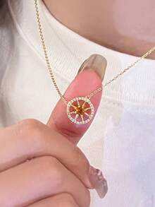 1 Stück Vintage Luxus Kubikzirkonia Achteckige Halskette, elegantes minimalistisches Design, geeignet für den täglichen Gebrauch von Frauen, Valentinstag/Geburtstagsgeschenk