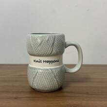 1 pièce Mug en céramique de style tricoté douillet de 425 ml (14,37 oz), tasse à café colorée avec une citation inspirante, lavage à la main uniquement, micro-ondes, résistant à la chaleur, excellent cadeau pour la fête des mères, la fête des pères, Noël