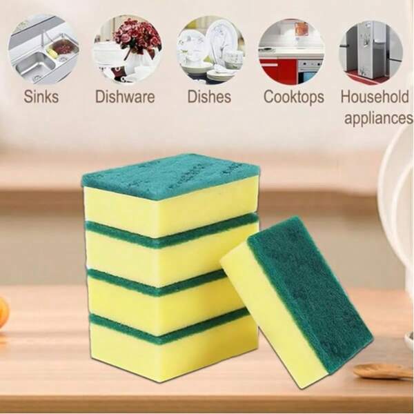24 piezas Esponjas de limpieza de cocina, esponjas para platos resistentes a los arañazos, adecuadas para uso hotelero/restaurante/comercial, esponjas de limpieza de cocina, paños de cocina, estropajos
