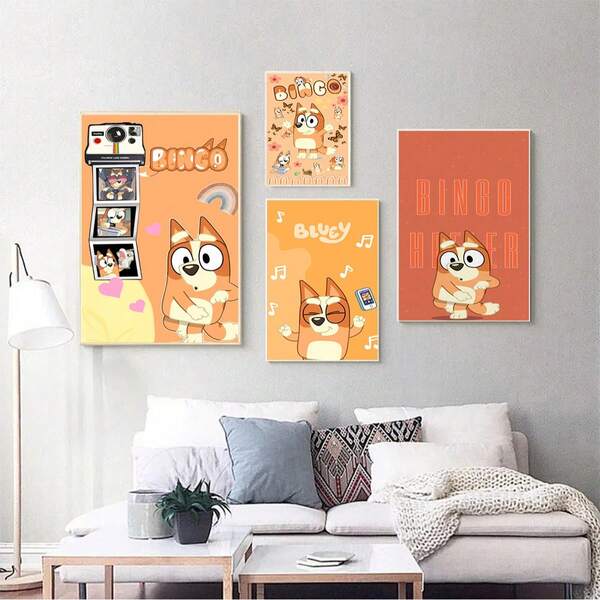 1PC  Animation Cartoon Decorative Painting, Christmas Modern Canvas Print Poster, Canvas Wall Art, Art Wall Painting For Bathroom Bedroom Office Living Room Wall Decor, Home Decor, Unframed, Room Poster, Canvas Wall Art, Home Decor, Modern Room Decor Aesthetic, Unframed