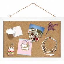 Cork 7. Inches With Rectangle Hanging Pin Office Message - 12" x 7.8" + White Border Color - View 2