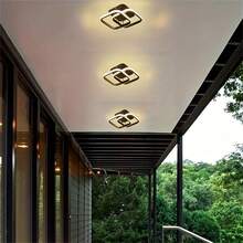 1pc LED Ceiling Light, Adjustable Color Temperature (3000K-6000K), Semi-Recessed Installation, Minimalist Design For Living Room, Coffee Shop, Hallway, Bedroom, Kitchen, Sleek Ceiling Light, Plastic Lampshade, LED Lights For Ceiling - Three Colors Of Light - View 5