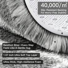 Sour Lemon Large Rugs Living Room, Hexagonal Pattern Area Rugs For Bedroom, Washable Anti Slip Shaggy Soft Rug, Fluffy Modern Carpets Mat Beside Area Rug, Best For Living Room, Bedroom, Study Room, Home Decor - White Grey - View 8