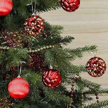 Palline decorative natalizie, set di palline da appendere all'albero di Natale, decorazioni per l'albero di Natale, ornamento decorativo da appendere per la decorazione delle feste natalizie - Dorato - Visualizzare 4