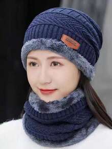 Knitted Hats, Thermal Lined Ear Protection, Windproof Warm Beanie Caps With Neck Cover For Winter Outdoor Cycling - Multicolor - View 5