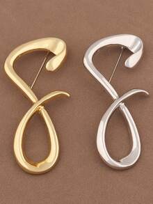 1 pezzo Spilla asimmetrica minimalista in lega di colore oro/argento con simbolo dell'infinito, grande spilla in metallo a forma di numero 8, gioiello adatto per l'uso quotidiano delle donne