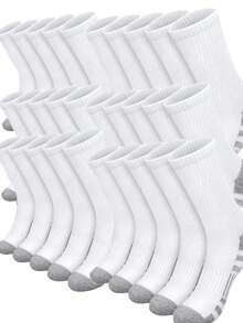 60pcs/50pcs Comfortable Sports Tennis Socks For Men, Suitable For Outdoor And Casual Wear, All Season, White Antibacterial Odor-Resistant Moisture-Wicking Athletic Socks, Thick And Comfortable For Daily Wear, Unisex Casual Socks, Cute Socks, Girls Socks, Autumn/Winter & Spring/Autumn, Mesh Details, Channeling Design, Moisture-Wicking, Soft And Smooth, Suitable For Holidays, Sports, Casual, Business And Daily Wear, Can Be Worn Year-Round, 40pcs/30pcs/24pcs/20pcs/16pcs/12pcs/10pcs/8pcs/6pcs/4pcs/2pcs - 彩色 - 查看 44