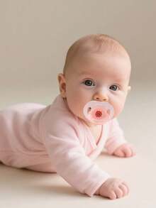 1 pieza Chupete de fruta lindo, chupete plano para bebé, silicona líquida con tapa antipolvo, adorable diseño de sandía y plátano - Multicolor - Ver 9