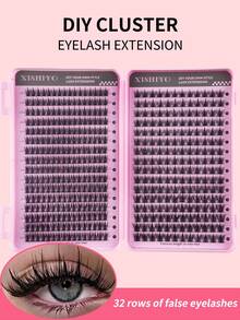 28Rows/640/624/608Pcs Lash Cluster Individual Eyelashes Book Large Capacity 9-16mm Mixed Length Cluster Eyelashes For Beginner DIY At Home Eyelashes Extensions Set Halloween Decoration Christmas Gifts Holiday Essential,640/448/576/570/544/560/240/184/120pcs - 彩色 - 查看 10