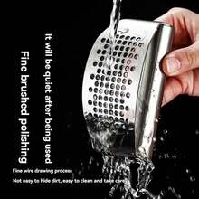 Garlic Press Crusher, Garlic Masher, Stainless Steel Garlic Press, Garlic Chopper, Easy To Clean, Convenient To Carry And Store, Kitchen Gadget, (Suitable All Four Seasons)