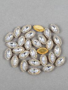 50 piezas/paquete, 11*20mm Flores de Girasol de Rhinestones, Flores de Rhinestones de Doble Capa, Rhinestones Multicolor para Ropa DIY, Vestido de Novia, Zapatos, Bolsos