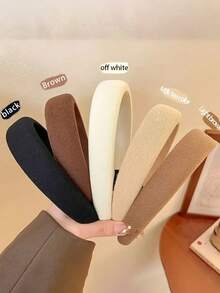 3pcs Faux Leather White, Beige, Black Headbands, Fashionable And Versatile Hair Accessories Suitable For Daily Wear, Face Washing, Makeup, Outfit Matching, And Holiday Gifts, Hair Band, Hair Hoop Hairband - Multicolor - View 9