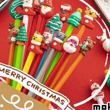 1 pieza, Bolígrafo de gel de dibujos animados de Navidad de invierno, recambio de 0.5mm, bolígrafo creativo, útiles escolares para estudiantes, suministros de oficina, adecuado para la escuela, la oficina y el hogar, escritura suave, regalo navideño, bolígrafo para firmar, excelente material de papelería y útiles escolares, regalo ideal para Navidad.