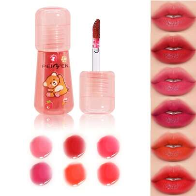 Son kem lì Lip Tint Stain, Son bóng Hàn Quốc dưỡng ẩm tự nhiên, Son tint cho môi và má đa năng, Chống dính cốc, Nhẹ, Sắc tố cao, Lâu trôi, Màu sắc sống động (6 màu)