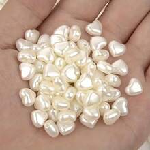 30/50/100/150 White Heart-Shaped Acrylic Beads, Perfect For DIY Jewelry Making - Ideal For Bracelets, Necklaces, And Rings, Jewelry Making Accessories