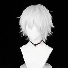 White Men Short Synthetic Straight Fluffy Wig Anime Game Cosplay Wig Heat Resistant For Daily Party - White - View 7