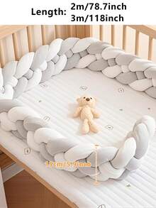 1件婴儿床编织扭结护栏垫，新生儿床护栏安全防护，2米/3米 - 彩色 - 查看 4