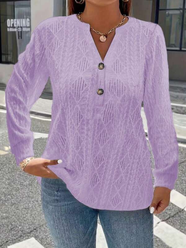 Nouveau T-shirt ample à col en V, style européen et américain, manches courtes. Hauts de couleur unie jacquard pour femmes, printemps/été