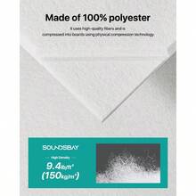 Soundsbay Acoustic Panels SelfAdhesive 12 Pack Soundproof Wall Panels 12" X 12" X 0.4" Sound Proof Panels For Door Ceiling Home Office White - 白色 - 查看 6