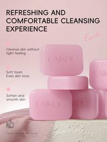 LAIKOU 4块日本樱花香皂，每块90克，保湿舒缓，适合日常沐浴、护肤、SPA等。 - 4pcs - 查看 4