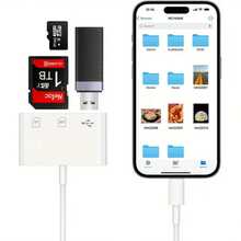 1个USB-C SD卡读卡器适配器，Type-C Micro SD/TF三合一适配器，兼容笔记本电脑、iPad、PC、智能手机、相机 - 彩色 - 查看 4