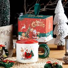 1pc 2025 Christmas Cup, Creative Christmas Cup With Lid & Spoon, Practical & Fashionable Gift, Christmas Decor, High-Quality Christmas Ambiance, Suitable For Breakfast, Oatmeal, Coffee, Large Capacity