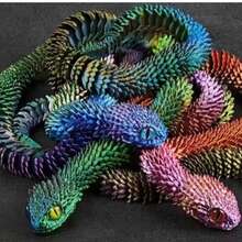 30cm Realistic Jointed Snake Toy – Glow In The Dark Flexible 3D Printed Viper Figure,Random Eye Color, Fun Prank Or Party Gift,Desktop Ornaments,Halloween Decorations, Prank Toys, Horror Toys, Cute Snakes - Multicolor - View 14