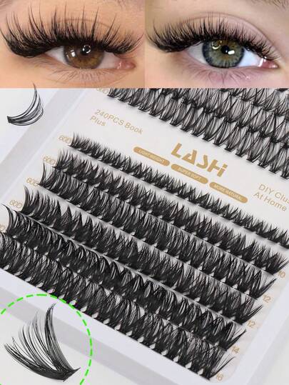 192 قطعة / 240 قطعة / 280 قطعة من رموش مستعارة عنقودية، رموش عنقودية ناعمة وكثيفة، رموش عنقودية بتجعيد D، رموش فردية طبيعية المظهر، رموش عنقودية درامية من 8 إلى 16 مم، رموش قابلة لإعادة الاستخدام، مناسبة للاستخدام المنزلي DIY، سهلة التطبيق، مناسبة للارتداء اليومي والمناسبات والحفلات