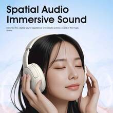 Tai nghe không dây Bluetooth trùm đầu Lenovo, EB320, Chống ồn, Loa lớn 40MM, Có thể gập lại, Nhẹ và Thoải mái, Tuổi thọ pin dài, Bluetooth 5.4, Thích hợp cho Chơi game, Nghe nhạc, Thể thao, Tương thích với iOS Android PC - màu đen - Xem 3