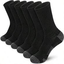 1 par de calcetines térmicos, calcetines de lana merina premium, calcetines de invierno cálidos, calcetines para caminar al aire libre para hombres y mujeres, calcetines gruesos y cálidos para trabajo, caminar, senderismo, correr, esquiar y deportes al aire libre, estilo (color) envío aleatorio - Negro - Ver 5