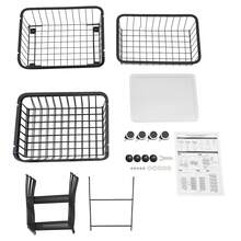 5 Tier Fruit Basket For Kitchen, Stackable Containers Wire Shelf With Wheels, Fruit And Vegetable Storage Basket Pantry Food Snack Organizer Shelf, Kitchen Storage Cart For Onions And Potatoes, Produce - Black - View 11