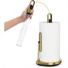 Simplehuman Standing Paper Towel Holder With Spray Pump, Brass Stainless Steel - Brass Stainless Steel - View 3