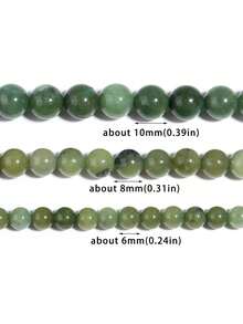 1 hebra de cuentas sueltas de jaspe natural genuino, piedras preciosas semi-preciosas redondas y lisas para hacer joyas, pulseras y collares DIY