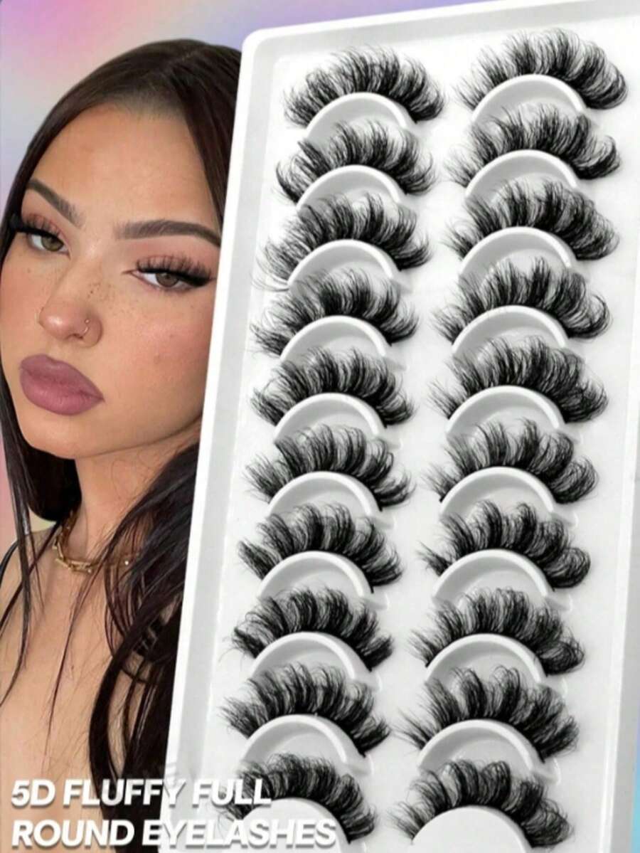 Lông mi giả kiểu hoạt hình, lông mi giả lông chồn, dày và tự nhiên, vật dụng trang điểm thiết yếu khi đi du lịch. Lông mi giả nhiều lớp dùng cho trang điểm sân khấu, lựa chọn hoàn hảo cho các sự kiện Giáng sinh. - màu đen - Xem 1